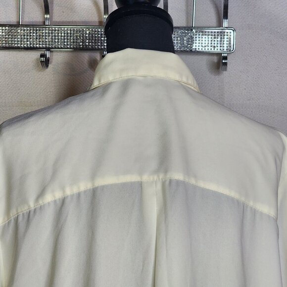 Apparenza Whipped Butter Yellow Poly SS Button Up Chest Pocket Blouse Size 1X - Picture 13 of 16